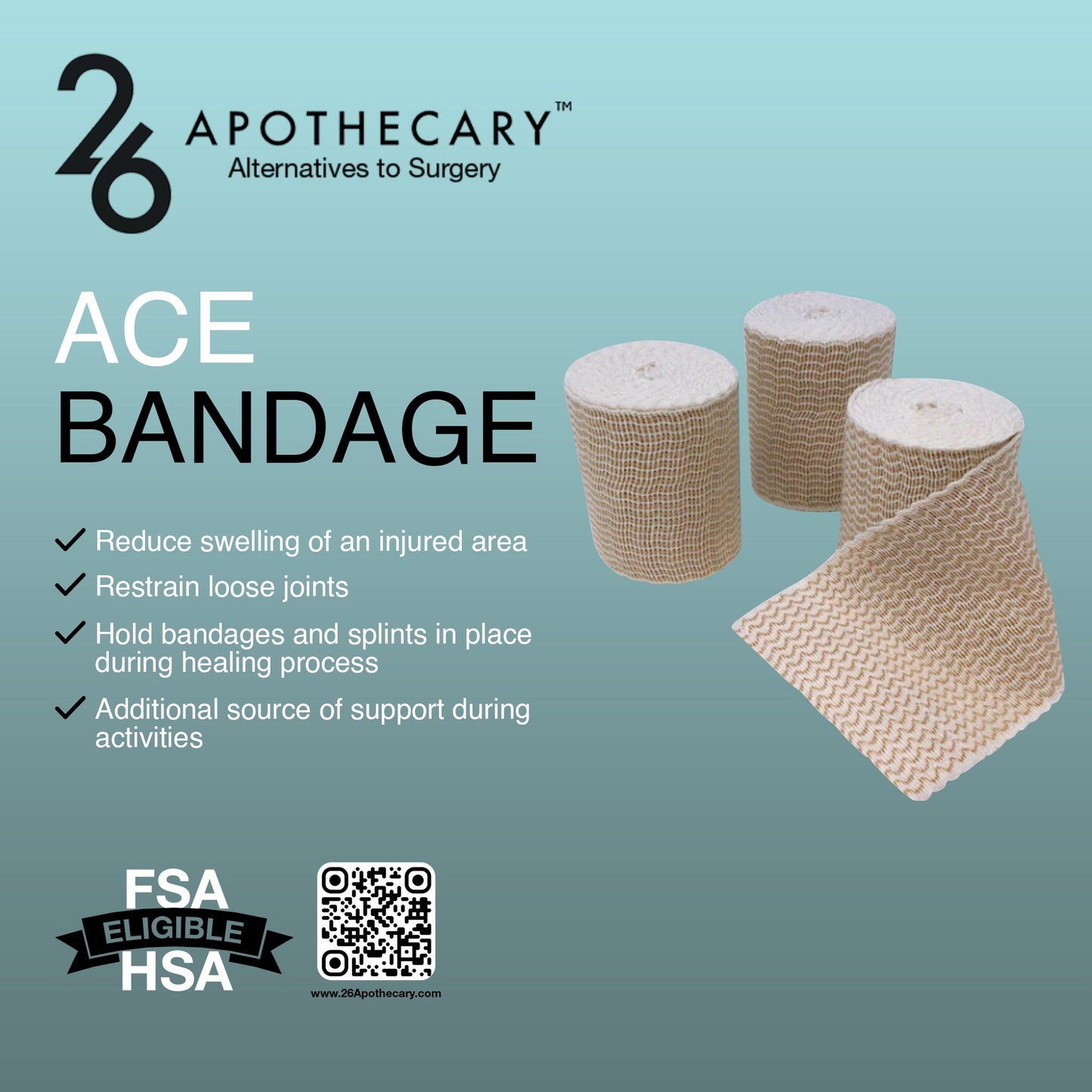 ACE Bandage rolled up for compact storage
