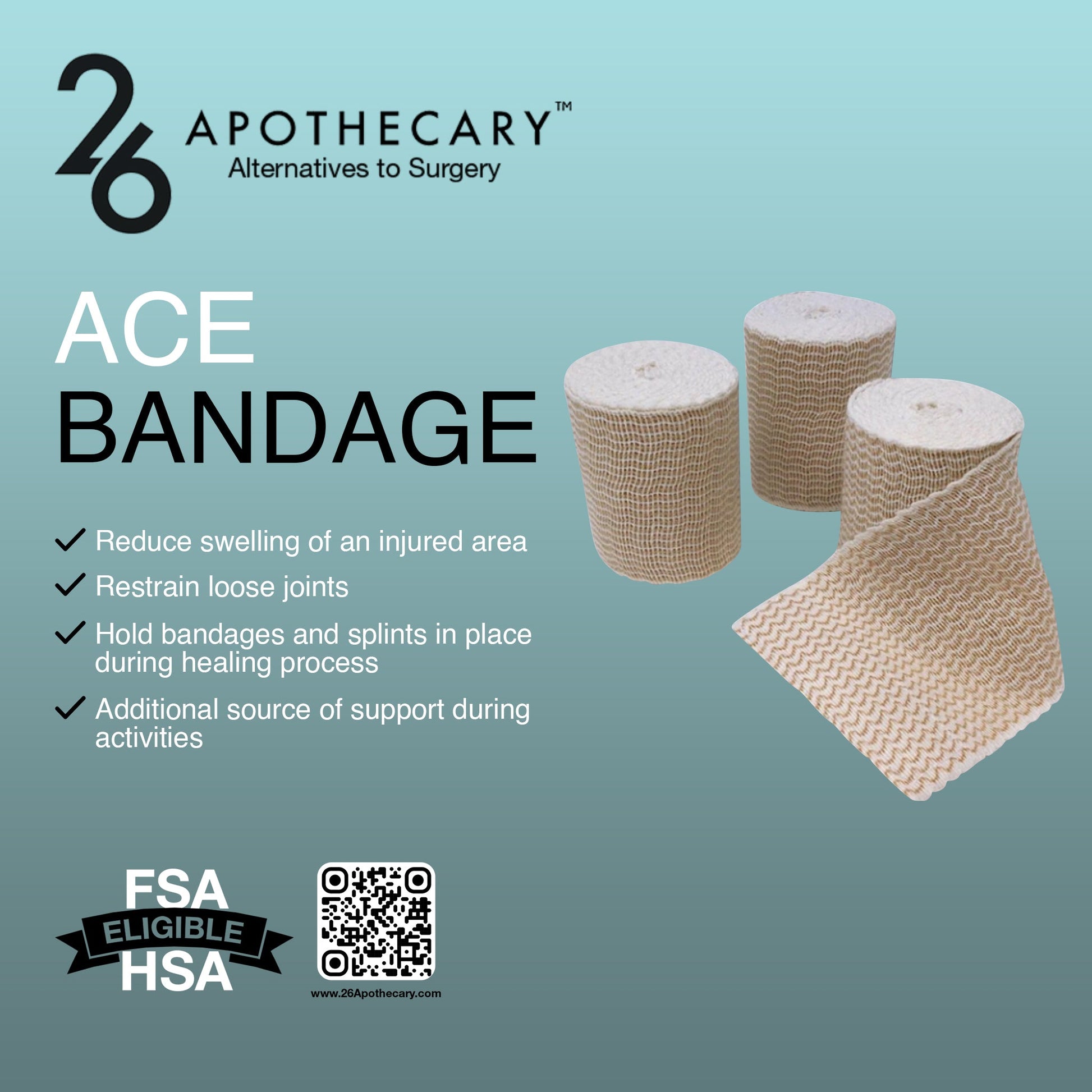 ACE Bandage rolled up for compact storage
