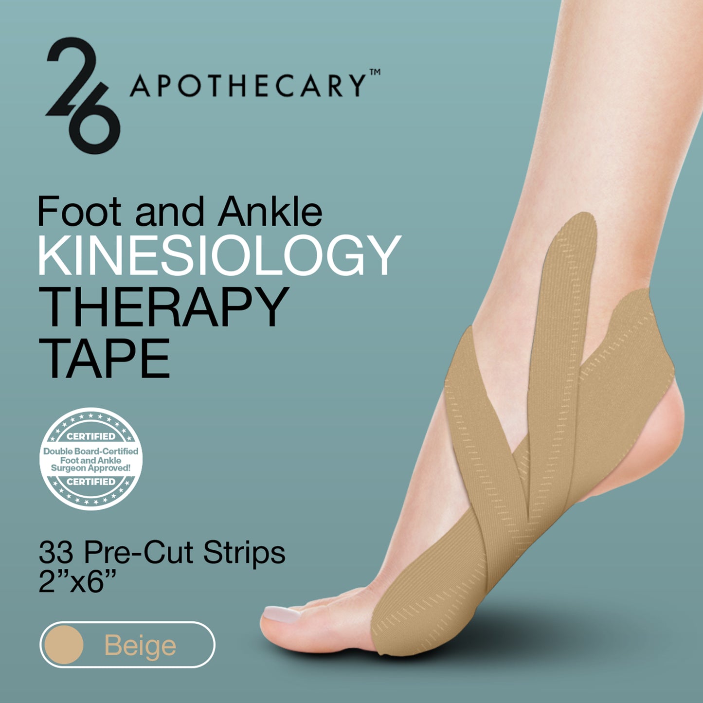 Therapy Tape roll in beige color on a neutral background, showcasing adhesive application