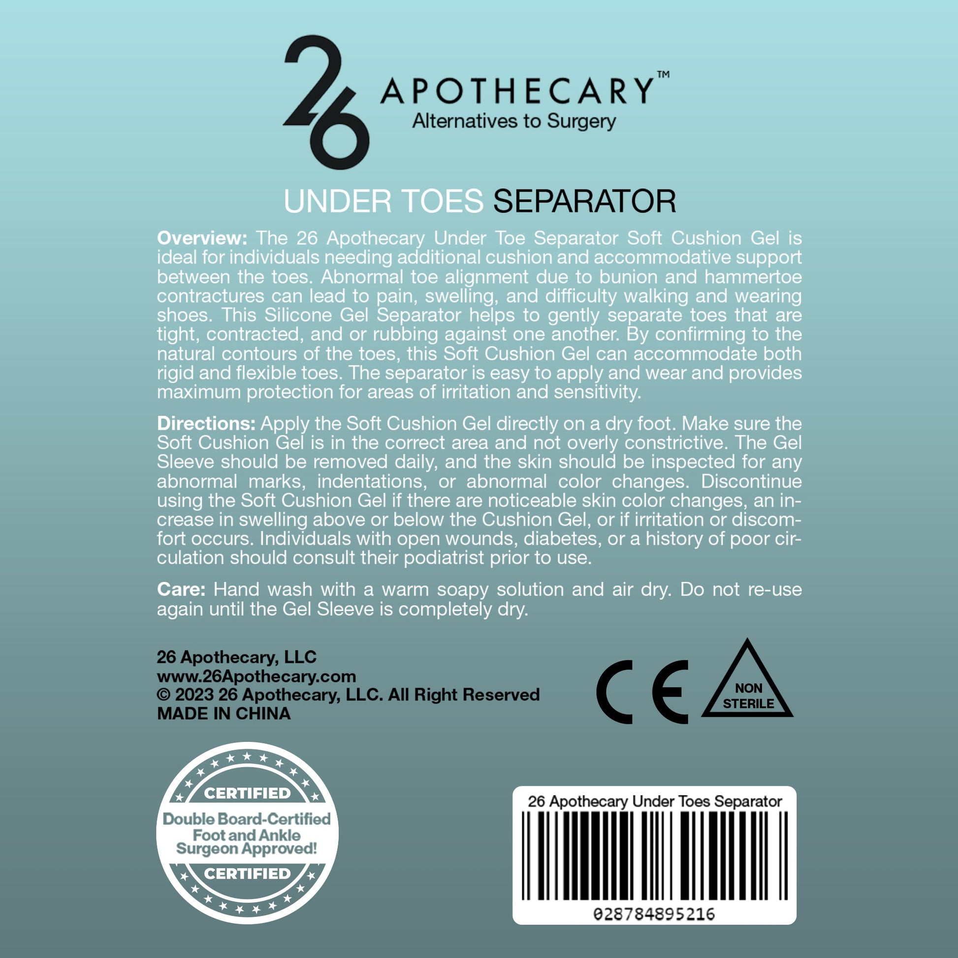 Eco-friendly packaging of 26 Apothecary Under Toe Separator