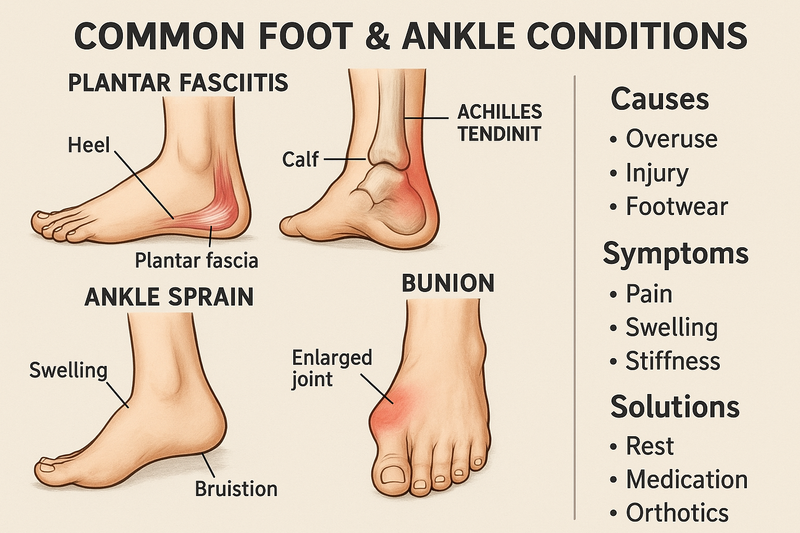 Common Foot & Ankle Conditions: Causes, Symptoms & Solutions