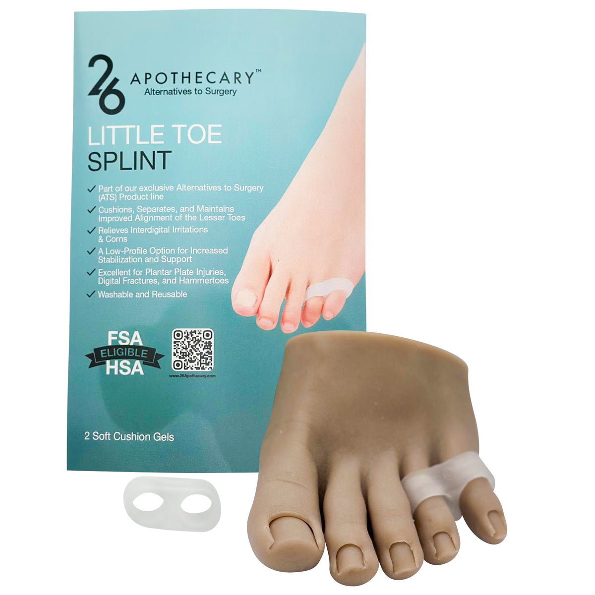Natural little toe cushion for shoe rubbing relief - 26apothecary
