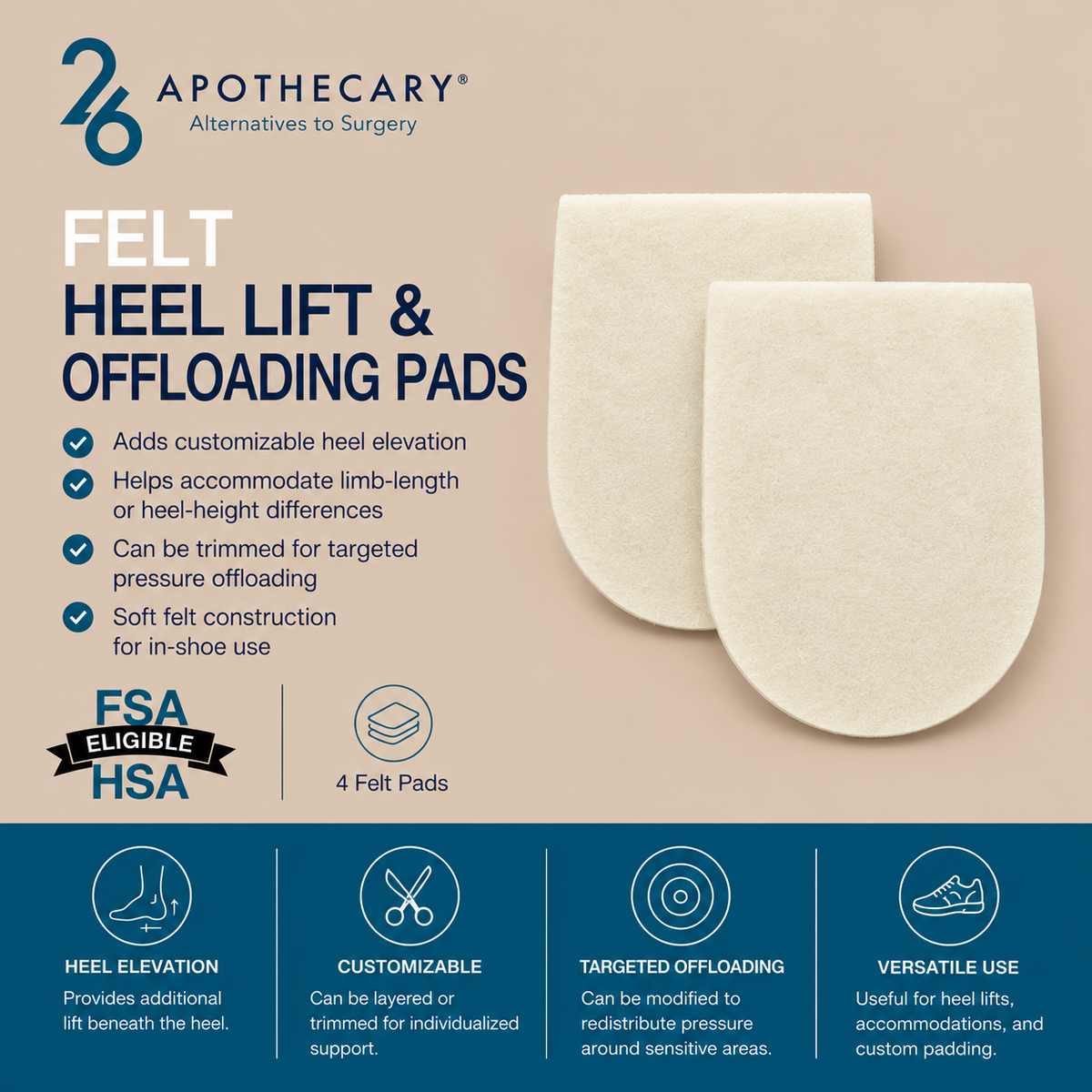Felt Heel Lift & Offloading Pads