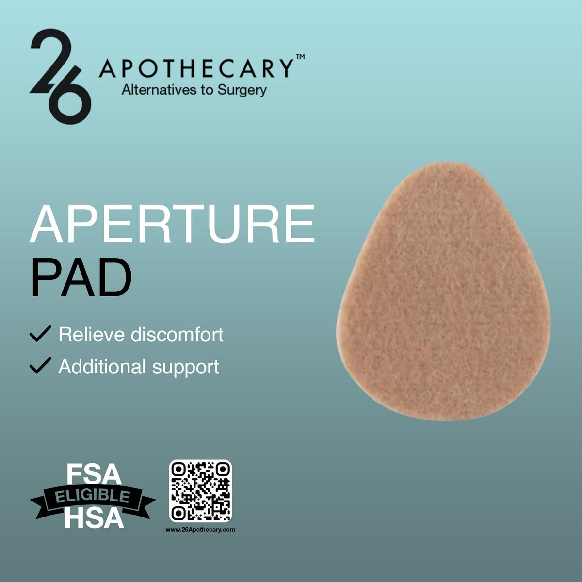 aperture pad (arch) for foot comfort support and pain relief
