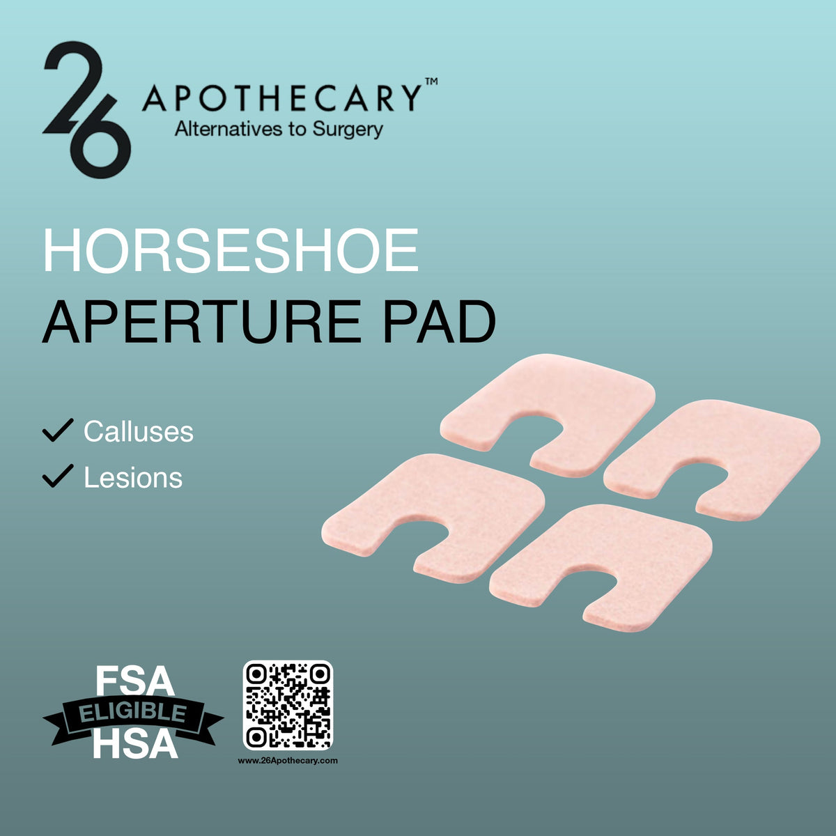 aperture pad (horseshoe) for foot comfort support and pain relief