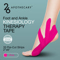 Therapy Tape roll in pink color on a neutral background, showcasing adhesive application