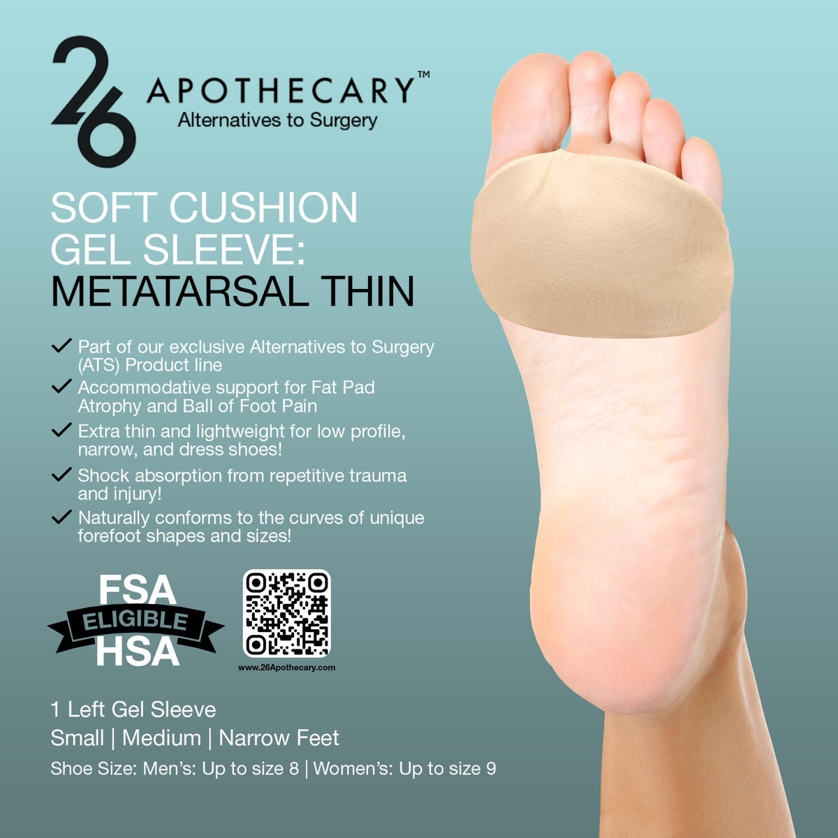 scgs: metatarsal thin for foot comfort support and pain relief