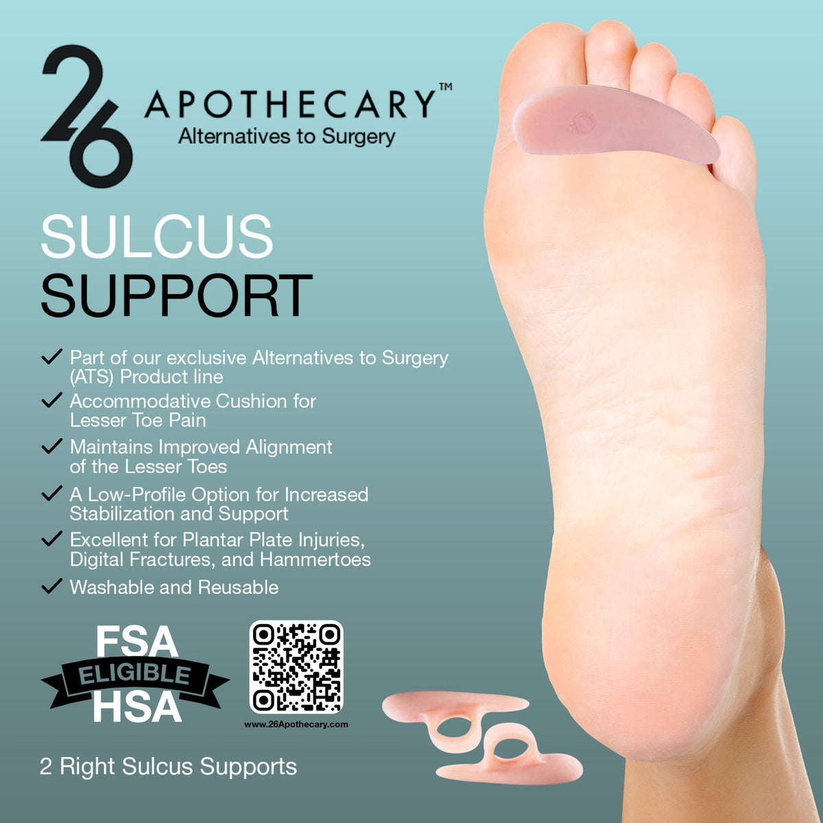 sulcus support for foot comfort support and pain relief