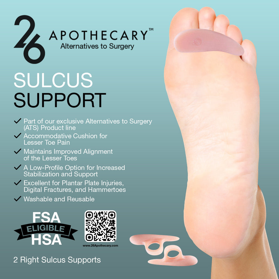 sulcus support for foot comfort support and pain relief