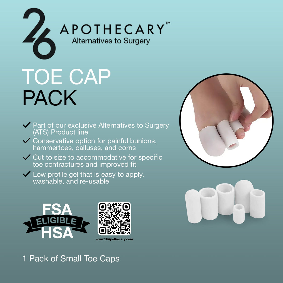 toe cap pack for foot comfort support and pain relief
